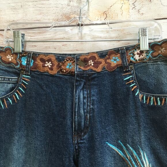 ANTHROPOLOGIE BASIL & MAUDE EMBROIDERED AND BEADED JEANS - Picture 10 of 10